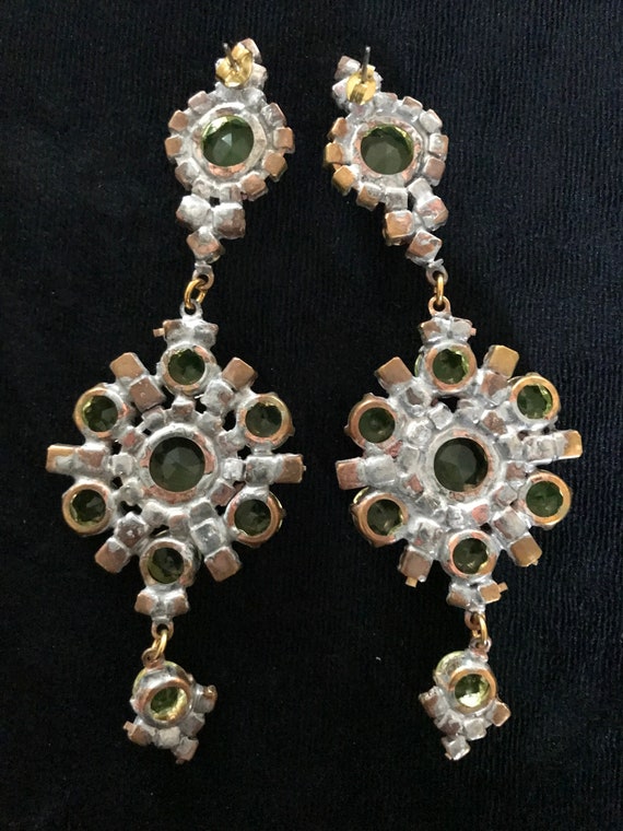VASELINE URANIUM Glass Old Czech Drop Earrings, A… - image 10