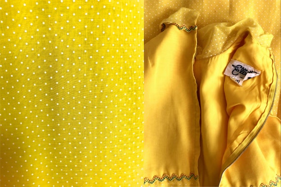 60s Miss ELLIETTE California Yellow MOD Dress, Sw… - image 10