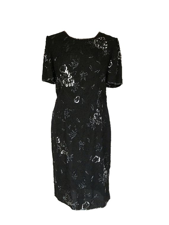 black dress with shrug Black Velvet Dress with Organza Off-Shoulder Shrug M
