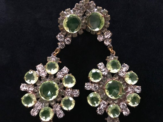 VASELINE URANIUM Glass Old Czech Drop Earrings, A… - image 8