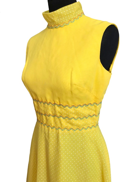 60s Miss ELLIETTE California Yellow MOD Dress, Sw… - image 5