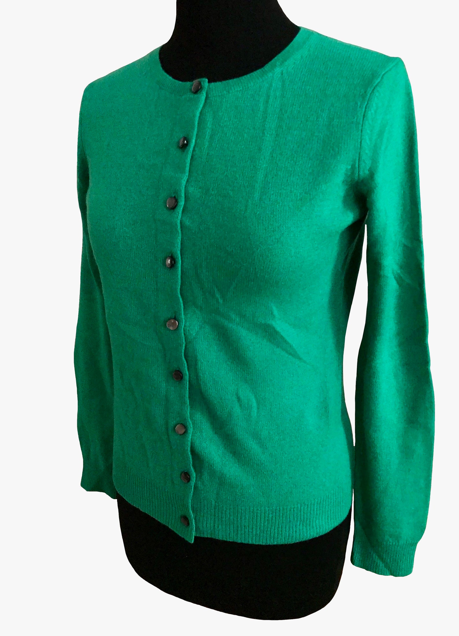 100 Luxury Bright Emerald Green Cashmere Cardigan Thick Etsy Australia