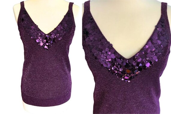 plum sequin top