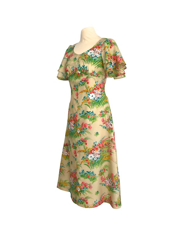 knee length dresses for ladies Flute Sleeve Reverse Wrap Dress in Black