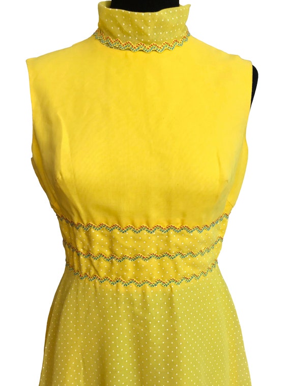 60s Miss ELLIETTE California Yellow MOD Dress, Sw… - image 3