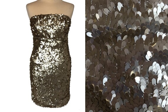 strapless sequin mini dress