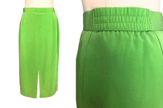 Original 90s Vintage Jacques Vert Lime Green Char… - image 1