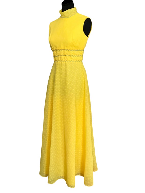 60s Miss ELLIETTE California Yellow MOD Dress, Sw… - image 6