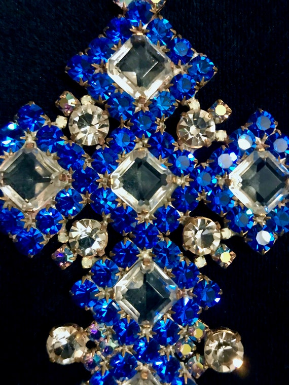 HUGE ≈5" Massive Old Czech Crystal Glass Cross Pe… - image 4