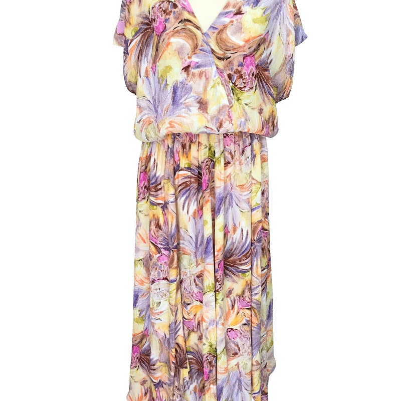Embellished Neck Print Dolman Dress