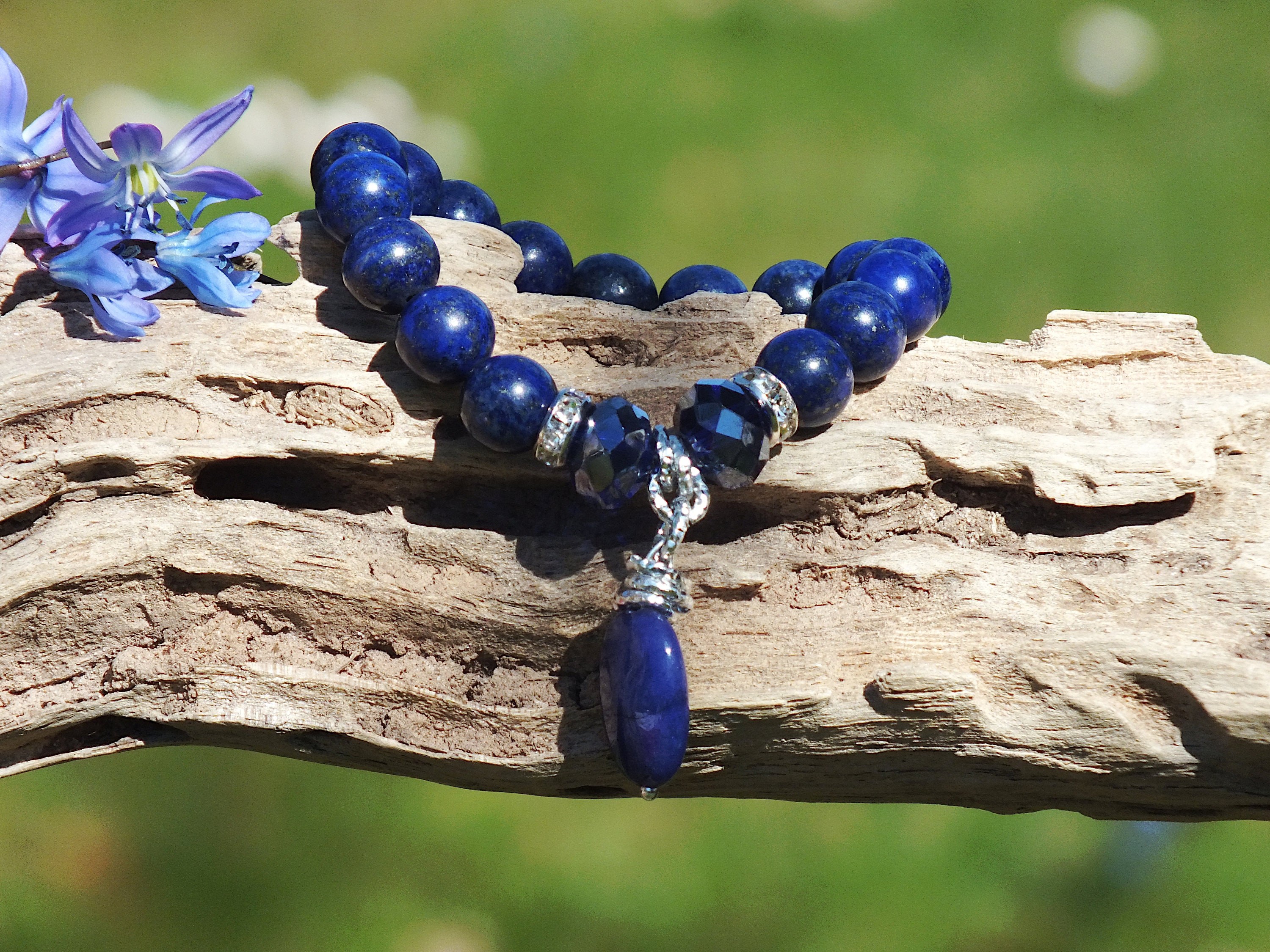 Mixed Metal and Lapis Lazuli Stone Bracelet main image 0