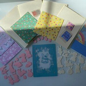 Kit para fazer cartões, faça seu próprio kit de cartões de Páscoa, kit de cartões feitos à mão, Artesanato de Páscoa, kit de cartões para iniciantes, feito à mão no Reino Unido, Cartões de Páscoa