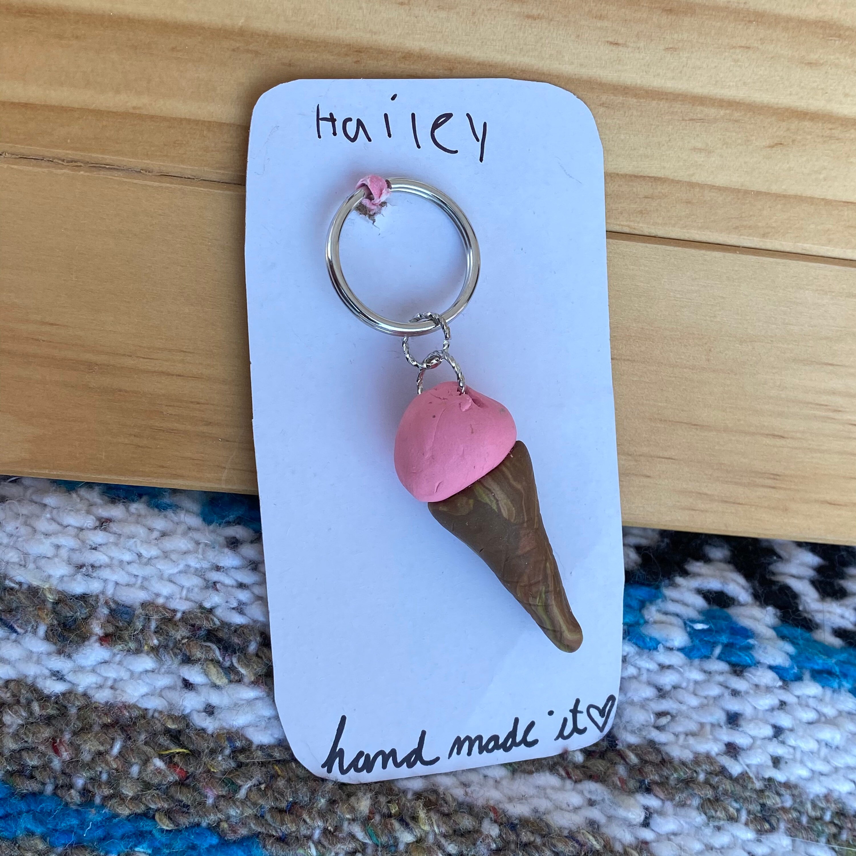 Hand Made Polymer Clay Ice Cream Keychain Etsy