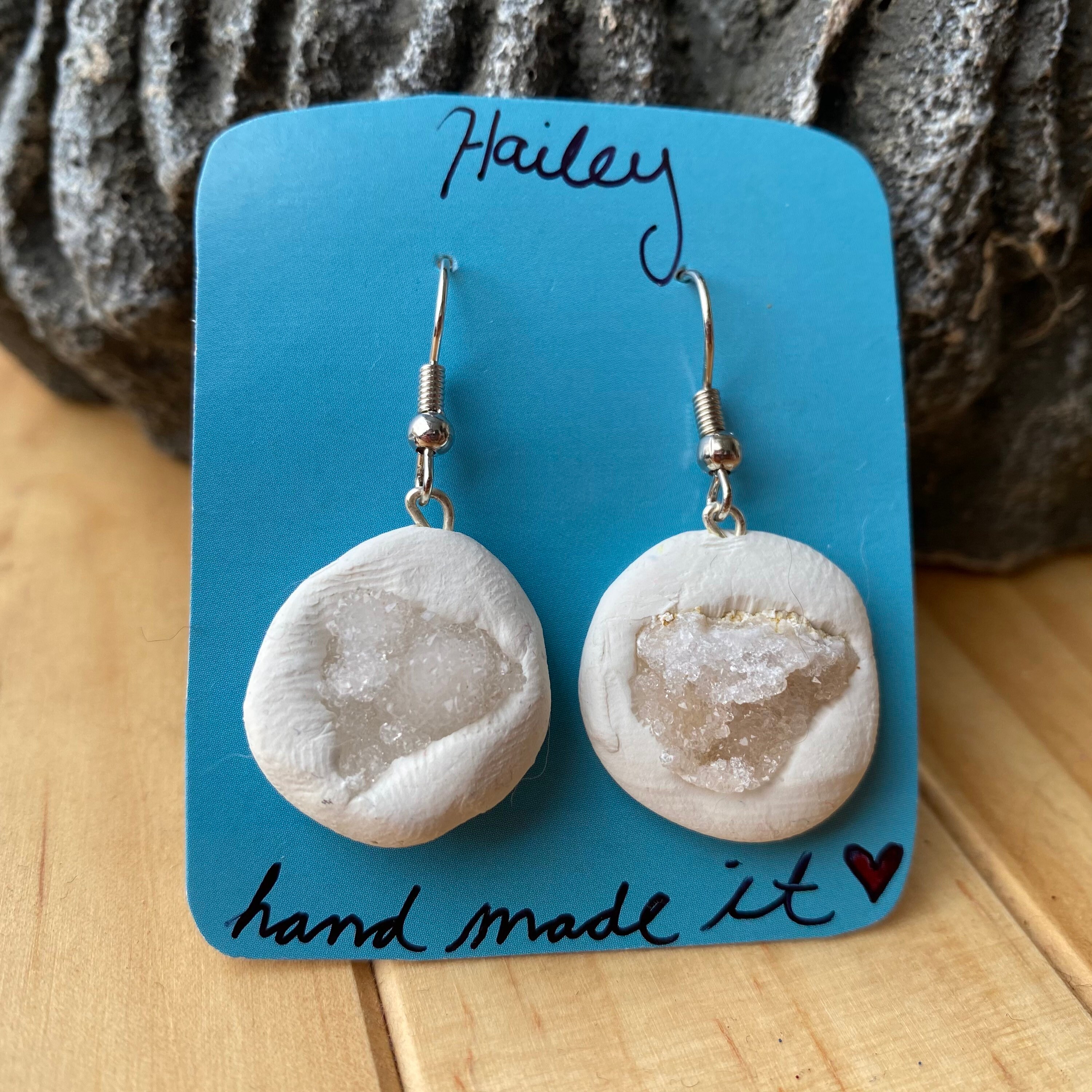 Hand Made Polymer Clay Geode Earrings Etsy