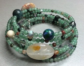 Custom-made Astrological Birthchart Gemstone Bracelet with Gemstone Degree Beads