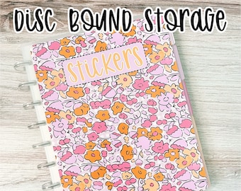 Disc Bound Sticker Storage Album - Pink and Orange Floral