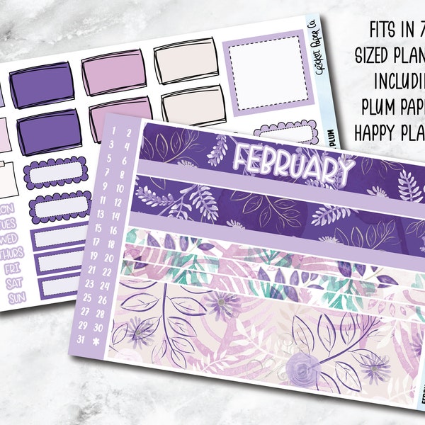 MONTHLY Planner Sticker Kit for Plum Paper and Classic Happy Planners - February Floral