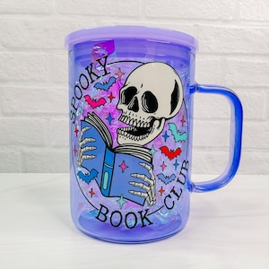 Spooky Book Club - 17oz Purple Colored Glass Mug