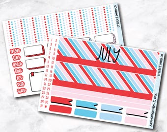July Monthly View Planner Sticker Kit - 2026