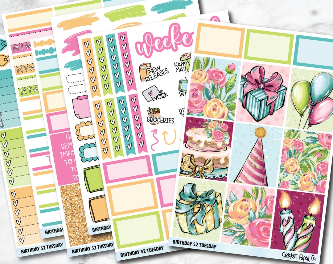 BIRTHDAY Planner Stickers - Full Kit - Etsy