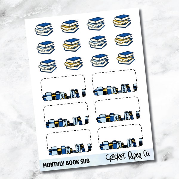 Reading and Bookish Planner Stickers - Monthly Book Subscription