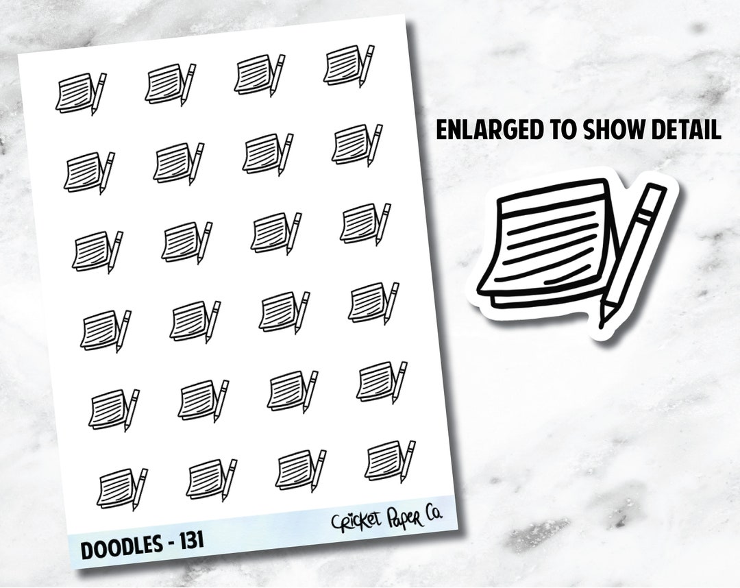 Notebook, Note Taking, List Hand Drawn Doodles - 131 - Etsy