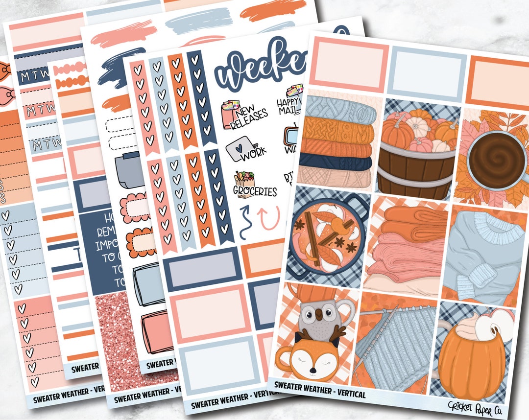 SWEATER WEATHER Planner Stickers - Full Kit - Etsy
