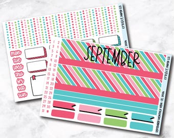 September Monthly View Planner Sticker Kit - 2026