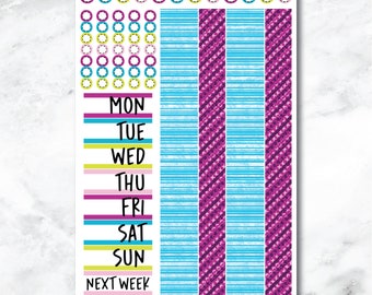 Mystery Books Date Cover and Washi Strip Journaling and Planner Stickers - C