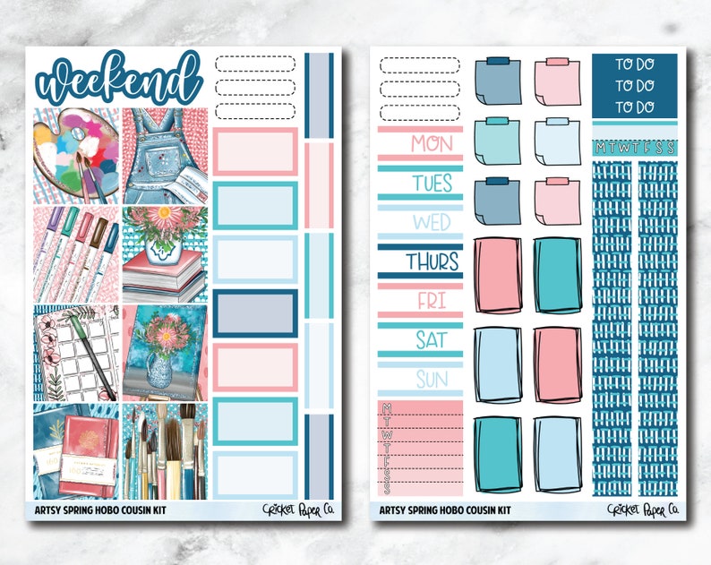 HOBONICHI COUSIN Planner Stickers Mini Kit - Artsy Spring - Etsy