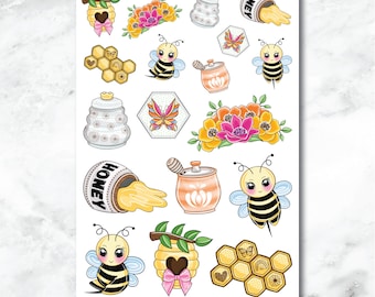 Honey Bee Decorative Journaling and Planner Stickers - A