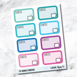 TV Series Started - Television and Movie Planner Stickers