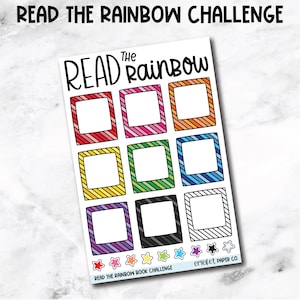 Read the Rainbow Challenge Book Journal Stickers