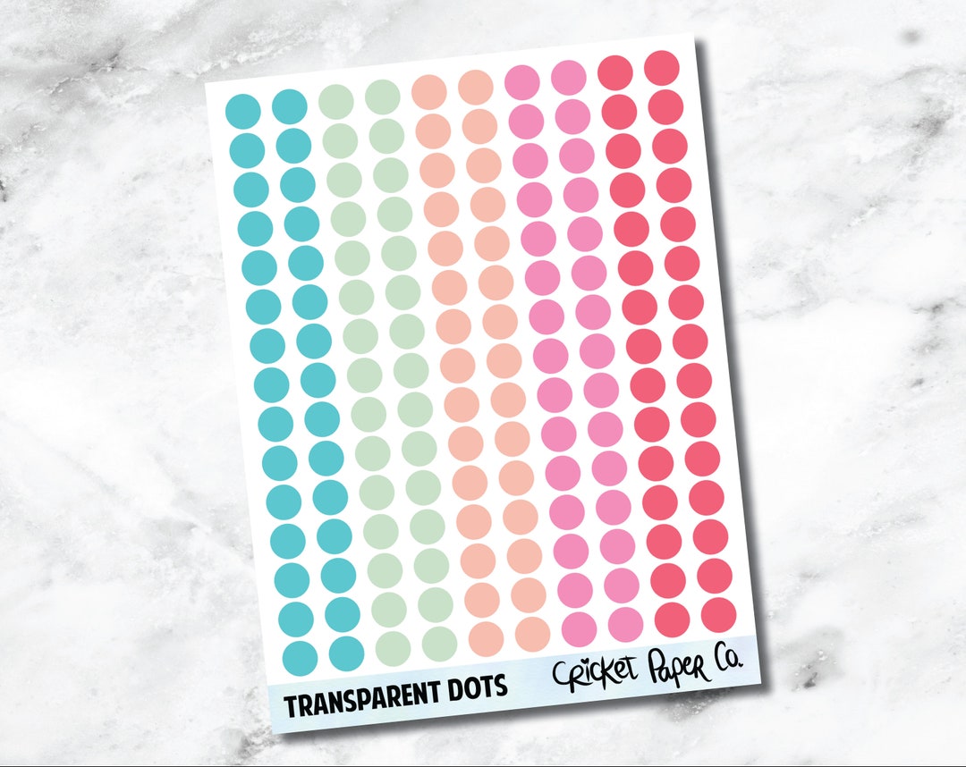 Transparent Tiny Dot Planner Stickers - Sorbet - Etsy