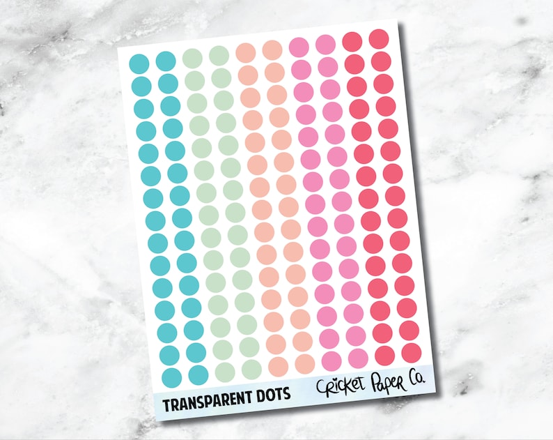 Transparent Tiny Dot Planner Stickers Sorbet image 1