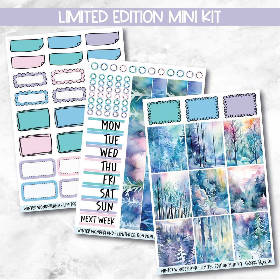 Planner Stickers Standard Mini Kit - Winter Wonderland - Etsy