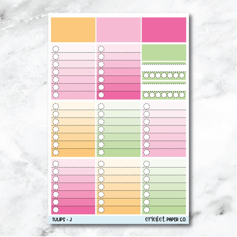 Tulips Full Box Checklists Journaling and Planner Stickers J image 1