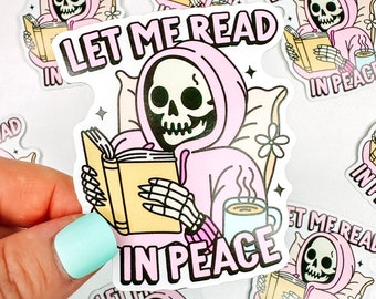 Read In Peace Skeleton - Bookish Vinyl Sticker