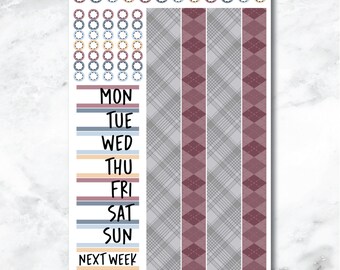 Rainy Day Date Cover and Washi Strip Journaling and Planner Stickers - C