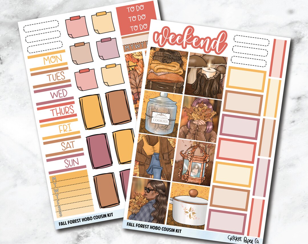 HOBONICHI COUSIN Planner Stickers Mini Kit Fall Forest - Etsy