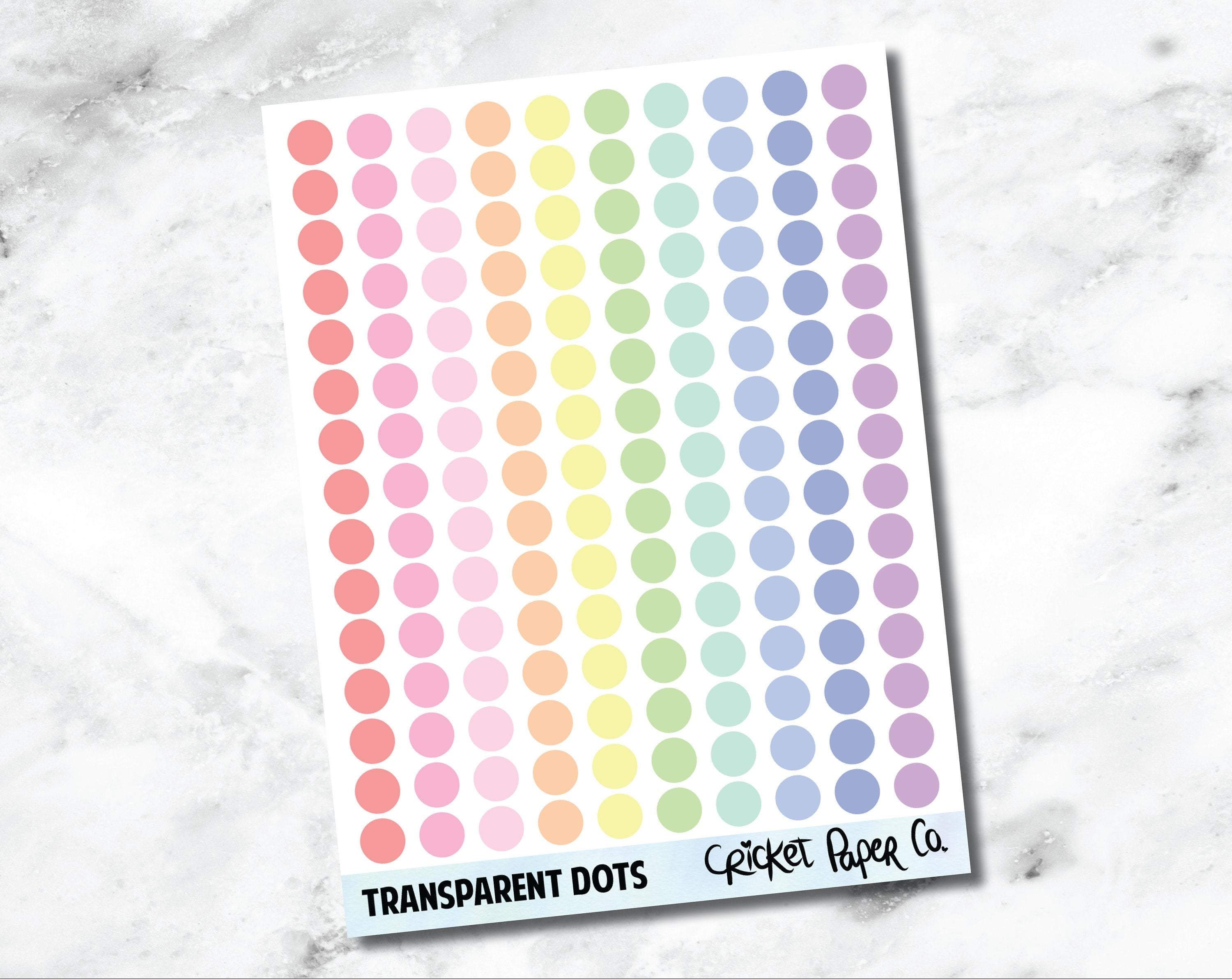 Transparent Tiny Dot Planner Stickers - Pastel - Etsy