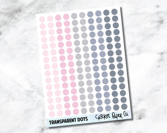 Minimalistic Planner Stickers Neutral Cobblestone Transparent Dot Stickers