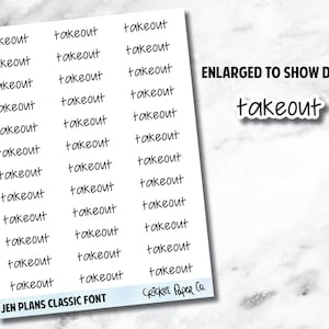 TAKEOUT Jen Plans Writing Font Planner Stickers