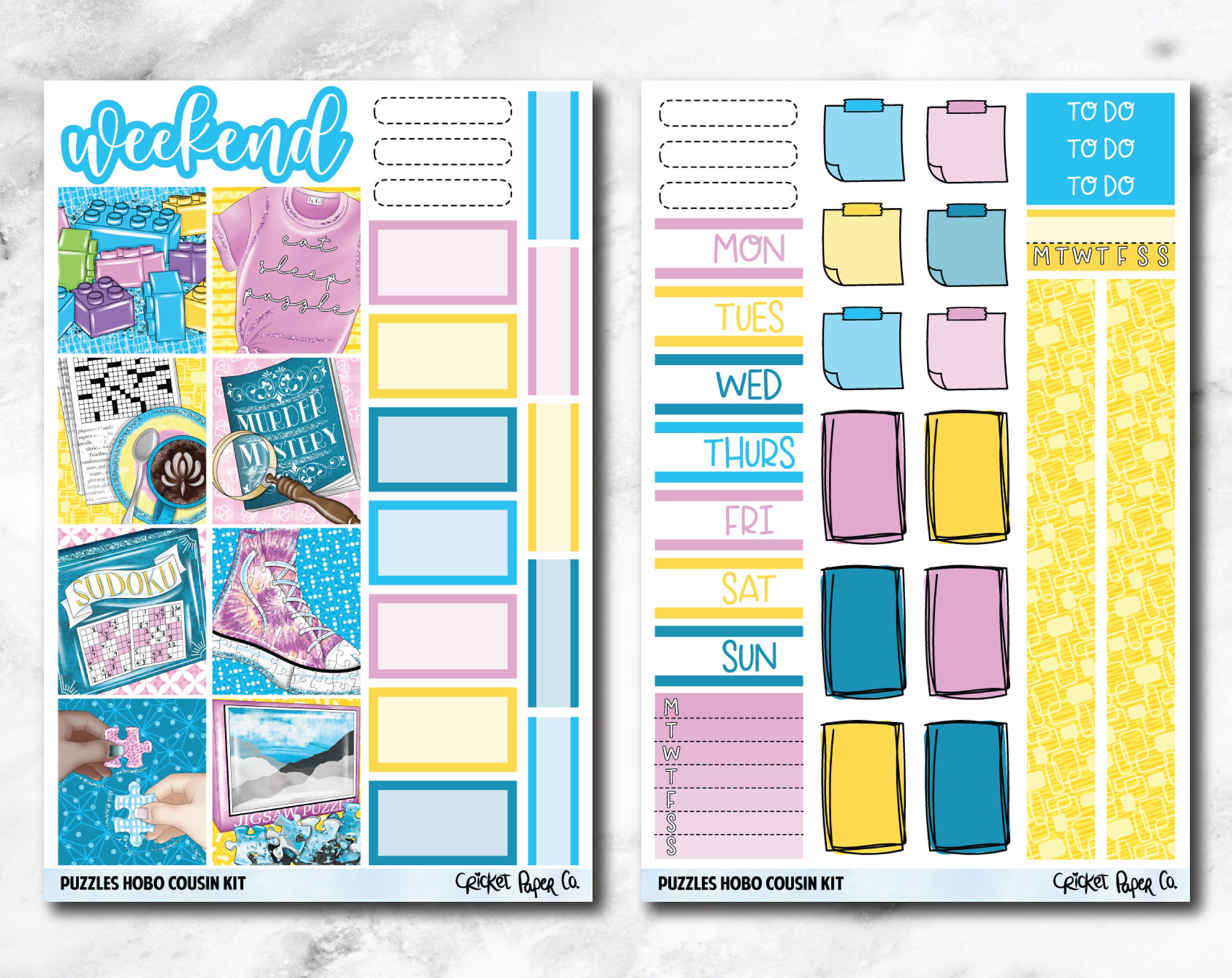HOBONICHI COUSIN Planner Stickers Mini Kit - Puzzles - Etsy