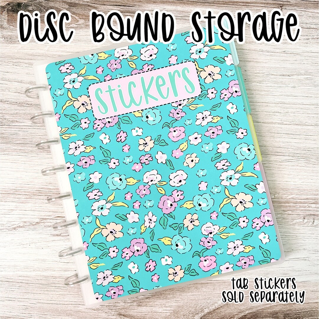 Disc Bound Sticker Storage Album - Aqua Floral