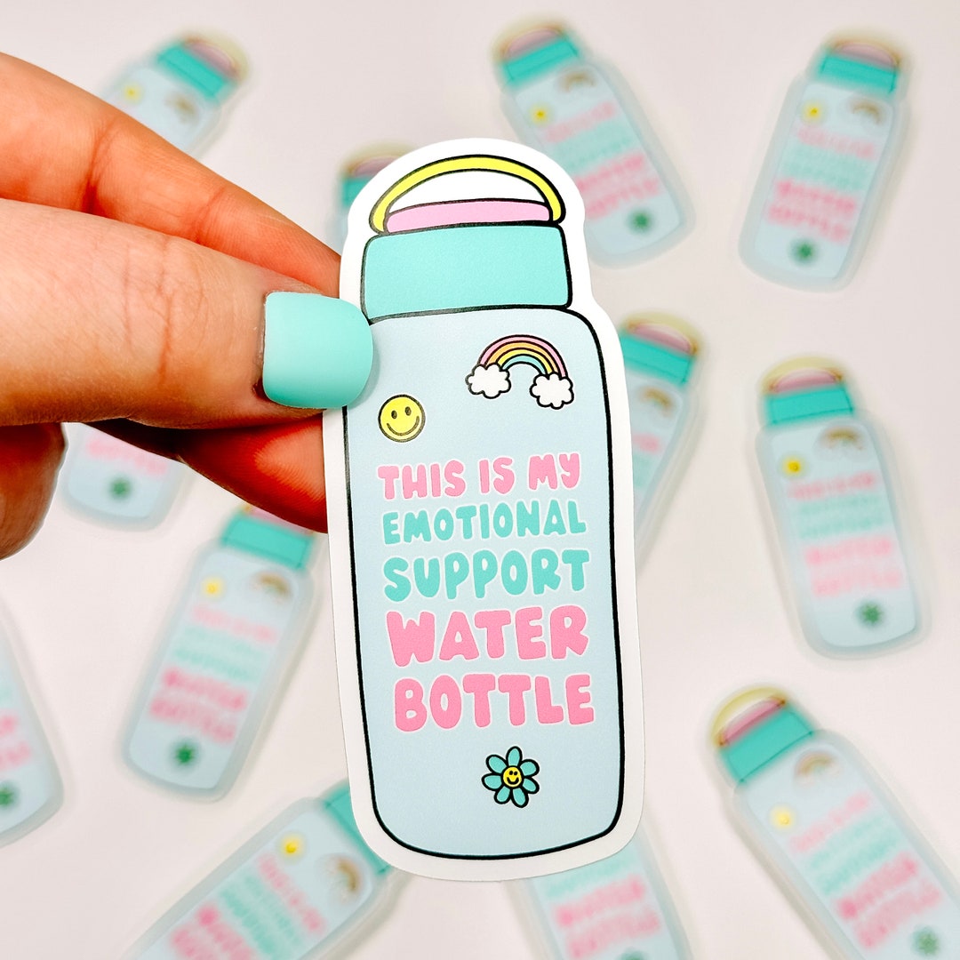 Emotional Support Water Bottle - Decorative Vinyl Sticker - Etsy