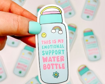 Emotional Support Water Bottle - Decorative Vinyl Sticker
