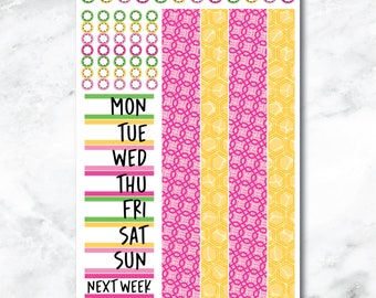 Honey Bee Date Cover and Washi Strip Journaling and Planner Stickers - C