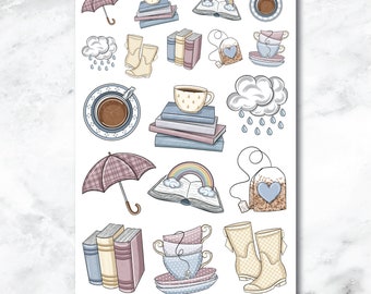 Rainy Day Decorative Journaling and Planner Stickers - A