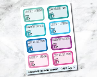 Audiobook Currently Listening - Reading and Bookish Planner Stickers